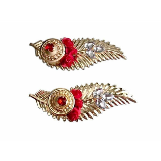 Fancy Haldi Kumkum Holder Decorated with Roses and Pearls – Single Piece