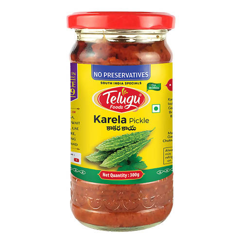 Buy Telugu Foods Karela Pickle from DrMediCart, Ship from India to USA