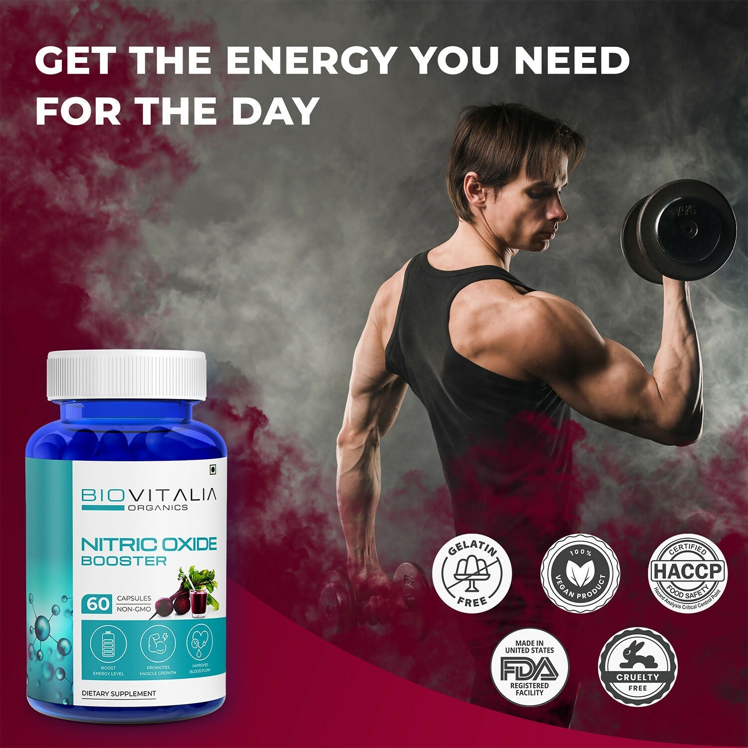 Biovitalia Organics Nitric Oxide Capsule L-Arginine