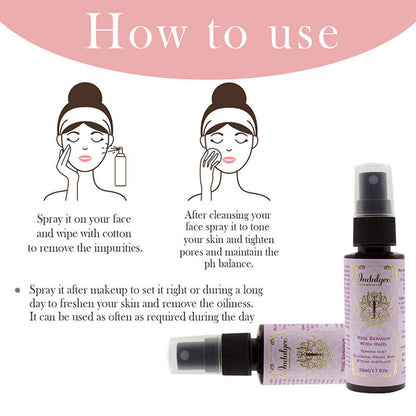 Indulgeo Essentials Rose Geranium Witch Hazel Toning Mist