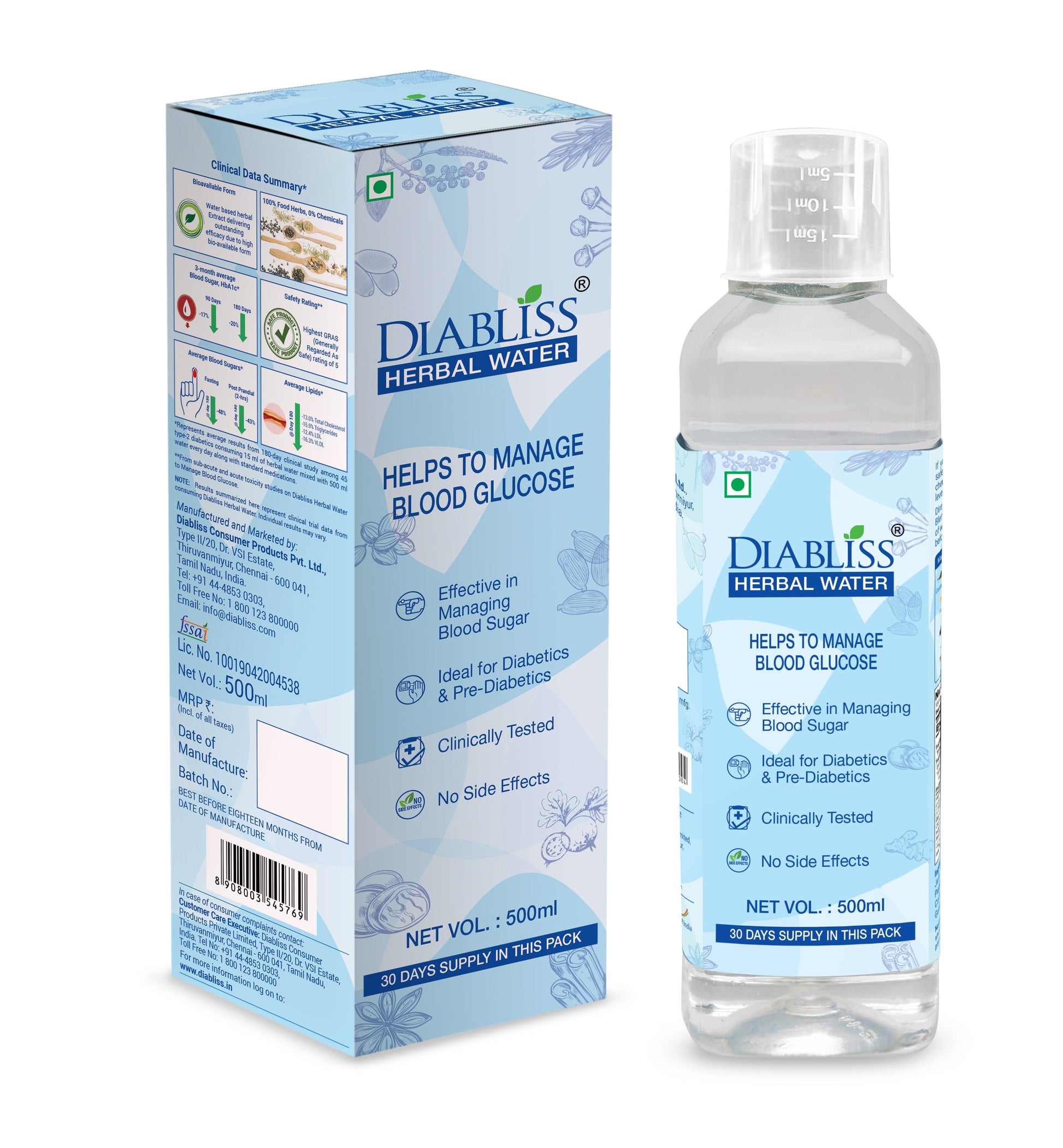 Diabliss Herbal Water For Blood Glucose Management