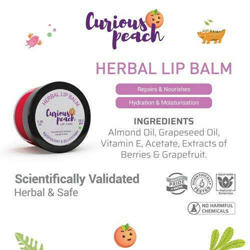 Curious Peach Ultra Protection Herbal Lip Balm - Raspberry & Blueberry