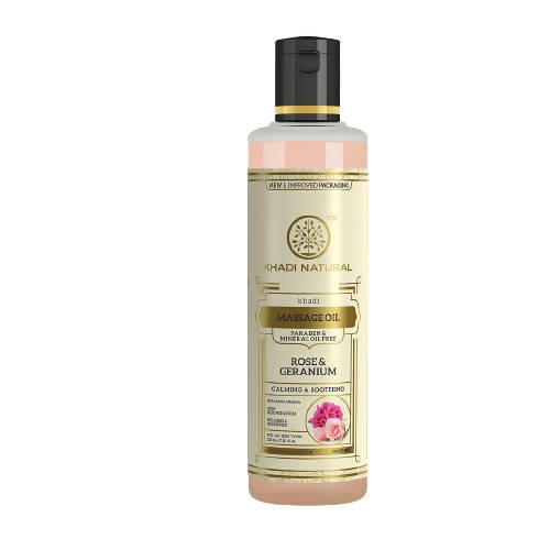 Buy Khadi Natural Rose & Geranium Massage Oil (Paraben Free / Mineral Oil) from DrMediCart, Ship from India to USA