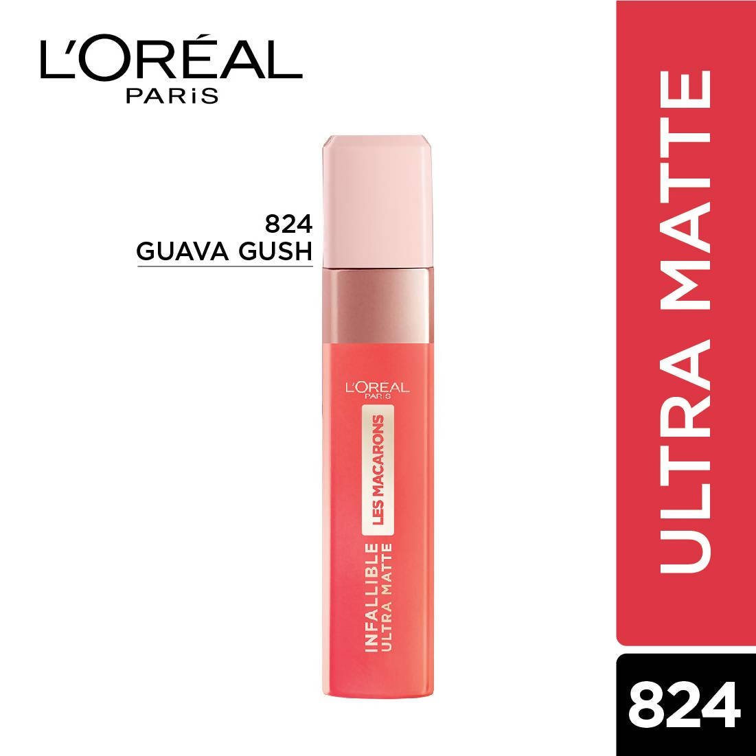 L'OrÃ©al Paris Infallible Ultra Matte Liquid Lipstick Les Macarons - 824 Guava Gush - DrMediCart