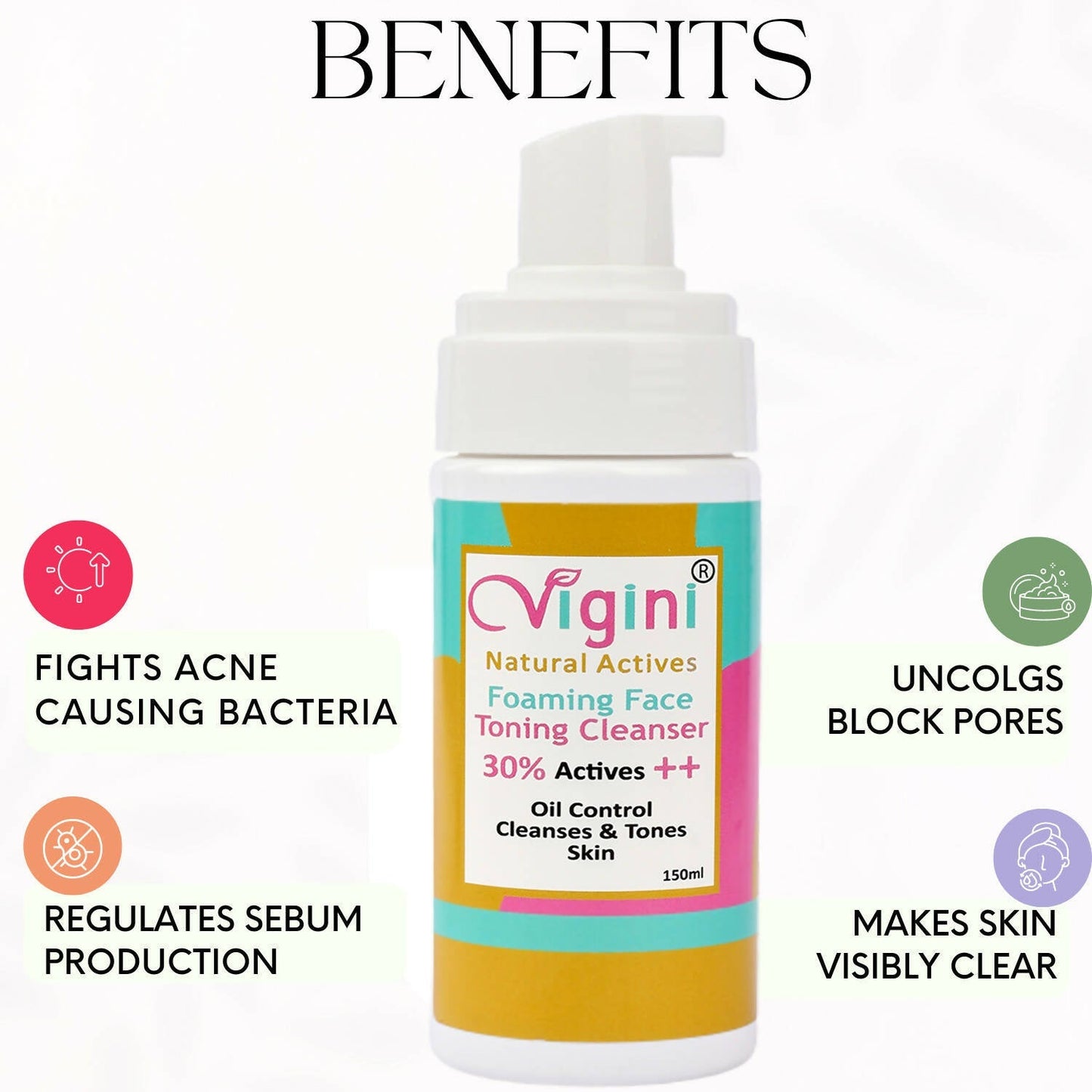 vigini natural actives foaming face toning cleanser face wash for men women buy in usa