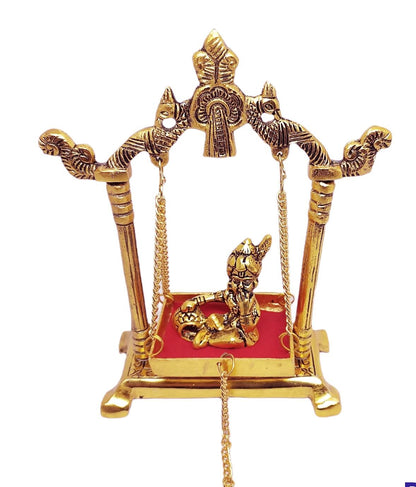 KridayKraft Laddu Gopal on Jhulla Palana Metal Statue