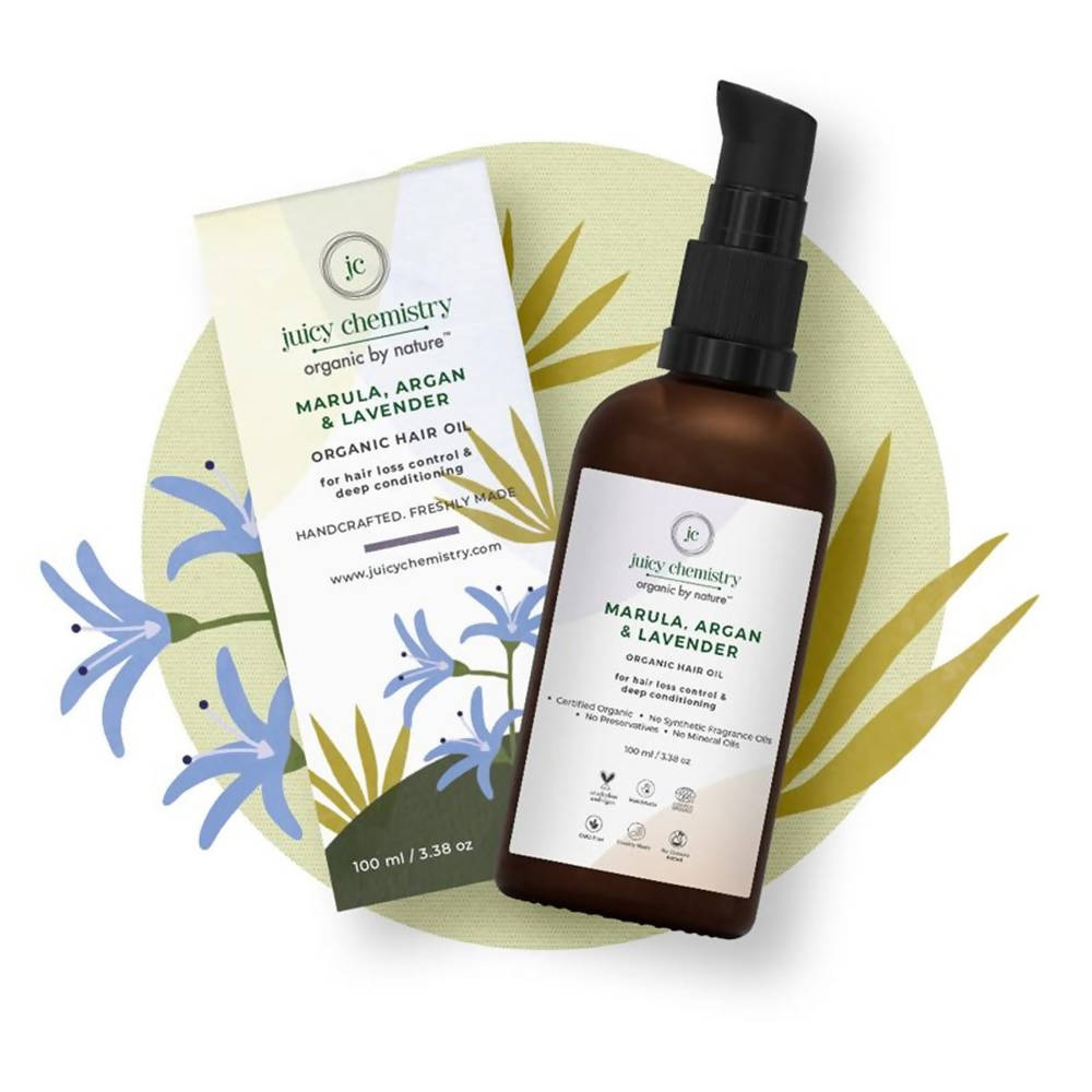 Juicy Chemistry Marula, Argan & Lavender Organic Hair Oil