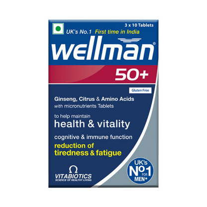 Wellman 50+ UK's No.1 Multivitamin Tablets For Men above 50 (Ginseng, Citrus & Amino Acids & Micronutrients)