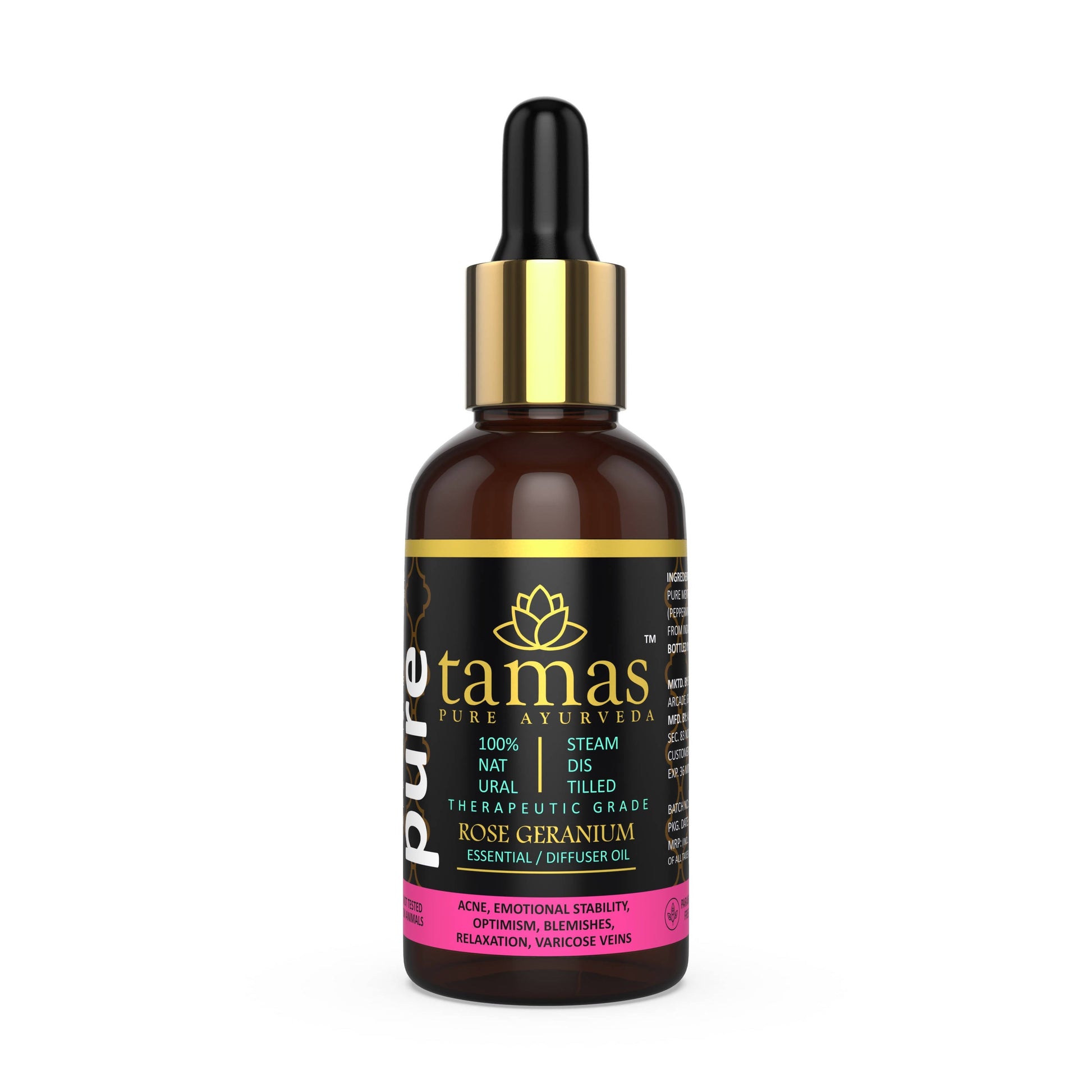Buy Tamas Pure Ayurveda 100% Natural Rose Geranium Essential Oil from DrMediCart, Ship from India to USA