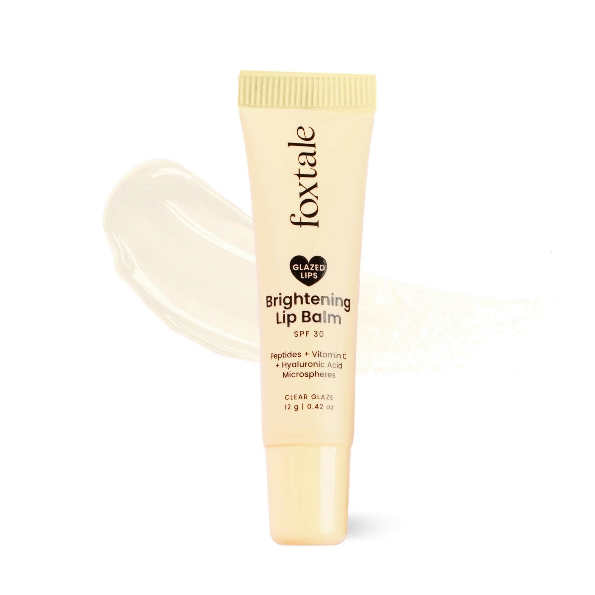 Foxtale Brightening SPF 30 Lip Balm - Clear Glaze (Vanilla), Brightens Lips, Reduces Pigmentation