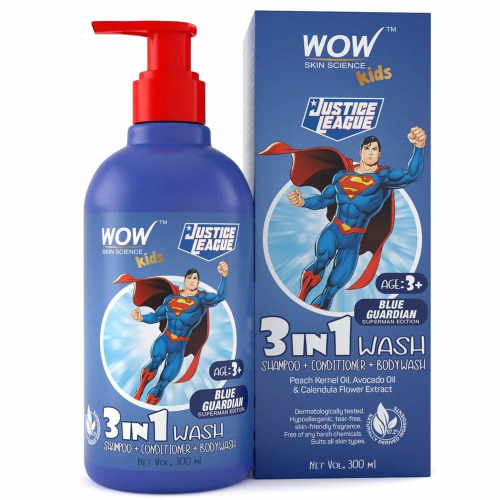 Wow Skin Science Kids 3 in 1 Wash - Blue Guardian Superman Edition - DrMediCart