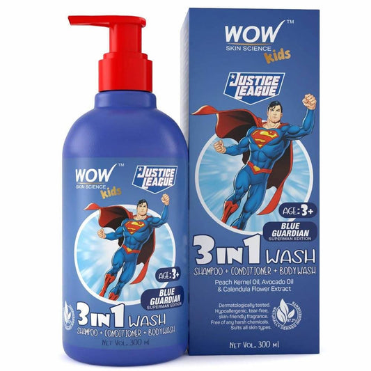Wow Skin Science Kids 3 in 1 Wash - Blue Guardian Superman Edition - DrMediCart