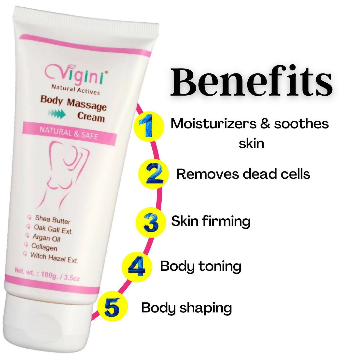 Vigini Natural Actives Bust Breast Body Toner Firming Massage Oil Cream - Drmedicart