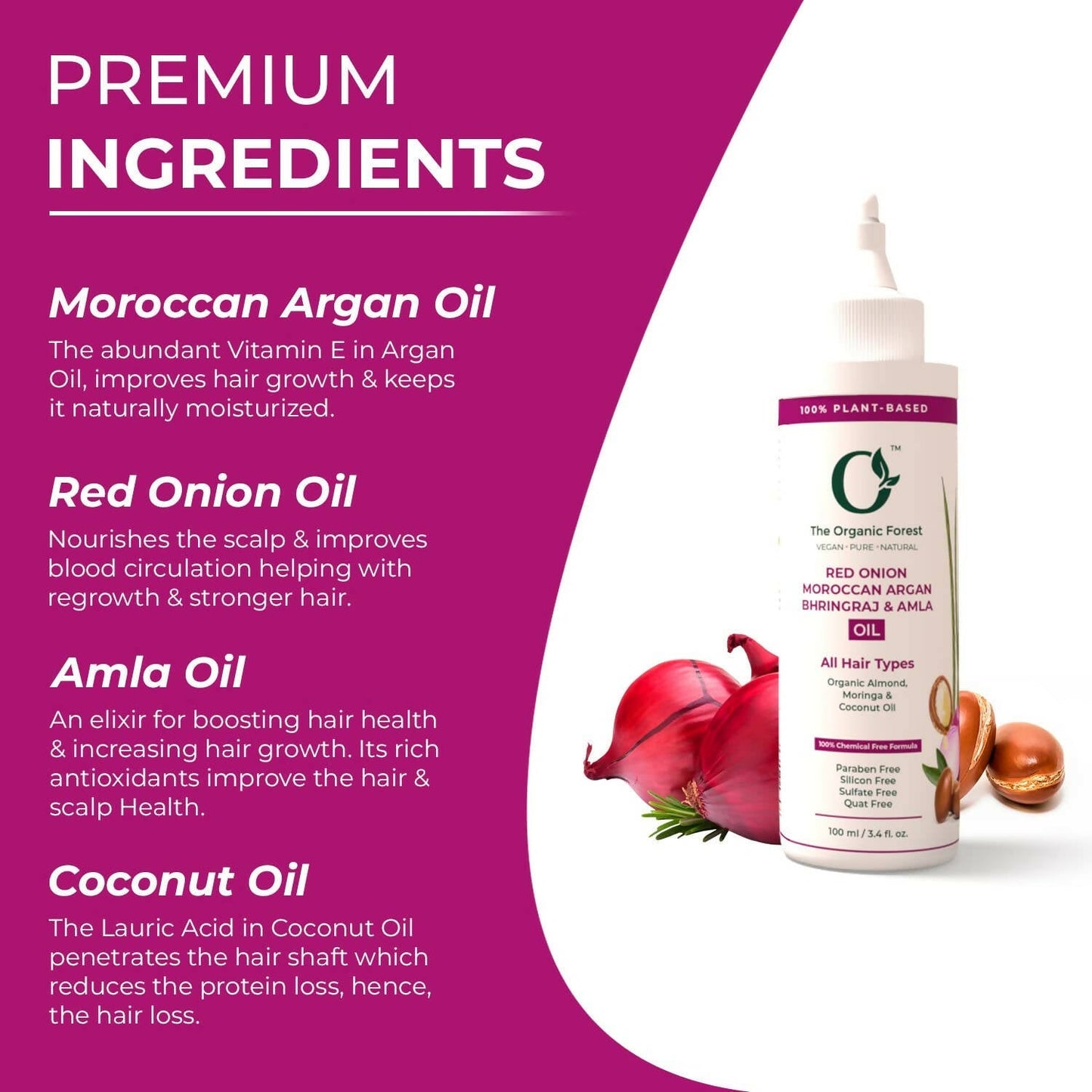 the organic forest red onion moroccan argan bhringraj amla hair oil buy in usa