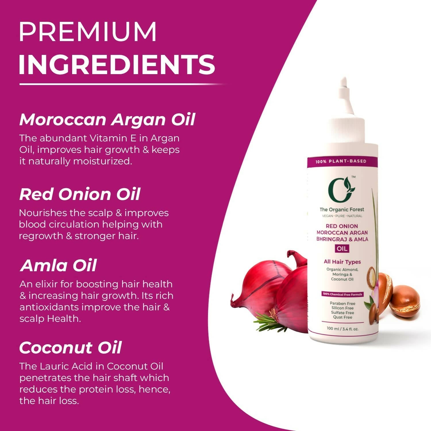 the organic forest red onion moroccan argan bhringraj amla hair oil buy in usa