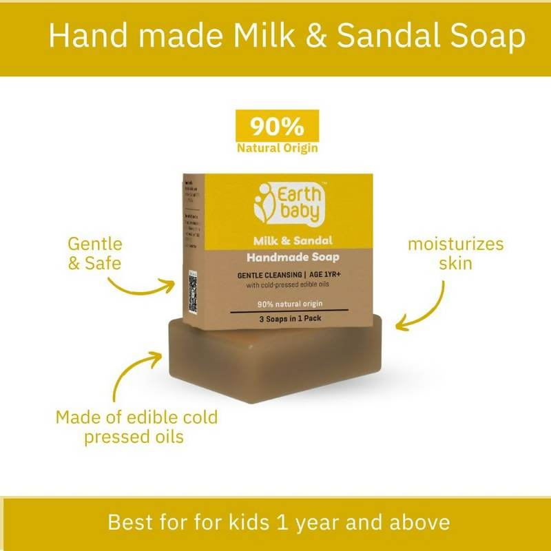Earthbaby Natural Handmade Milk & Sandal Bath Soap