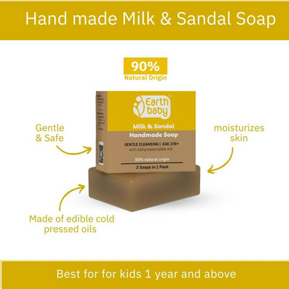 Earthbaby Natural Handmade Milk & Sandal Bath Soap