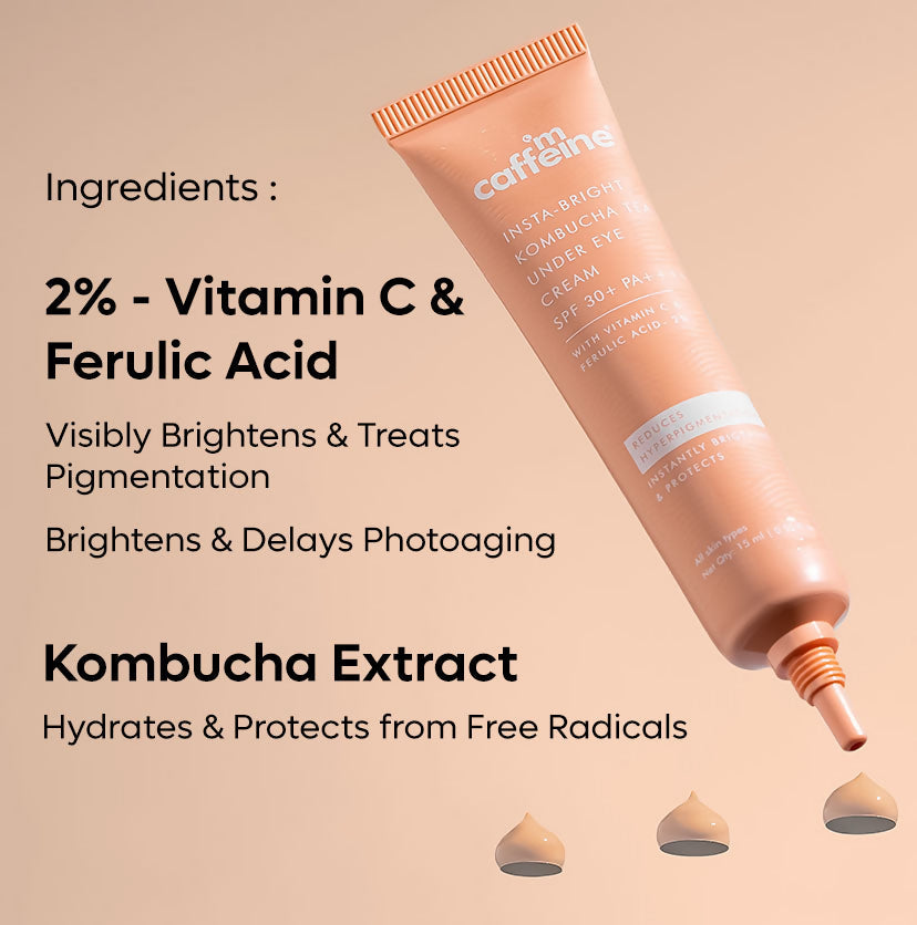 mCaffeine Insta-Bright Kombucha Tea Under Eye Cream SPF 30+ PA++++
