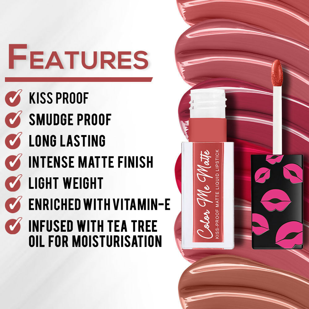 Jaquline USA Color Me Matte Liquid Lipstick  - Plum