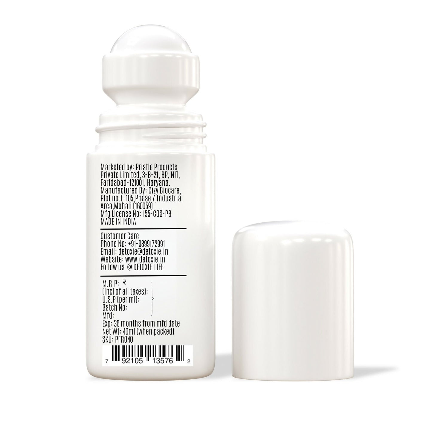 Detoxie 5% AHA BHA Underarm Lightening Deo Roll On (Pine Fresh)