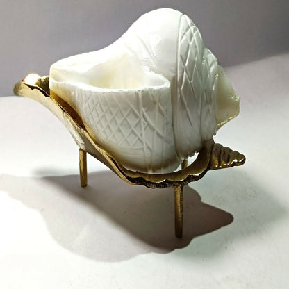 Brass Jal Shankha With Stand