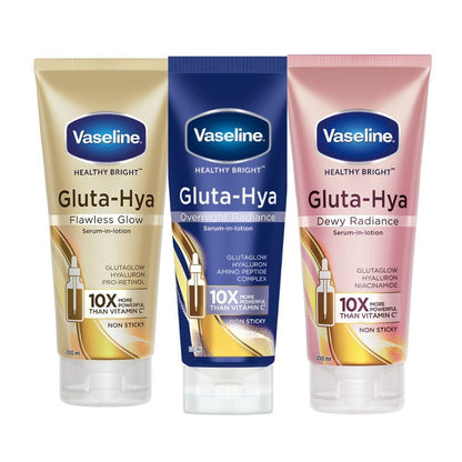 Buy Vaseline Gluta Hya Serum-in-Lotion - Dewy Radiance, Overnight Radiance & Flawless Glow Combo from DrMediCart, Ship from India to USA