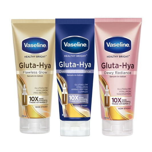 Buy Vaseline Gluta Hya Serum-in-Lotion - Dewy Radiance, Overnight Radiance & Flawless Glow Combo from DrMediCart, Ship from India to USA