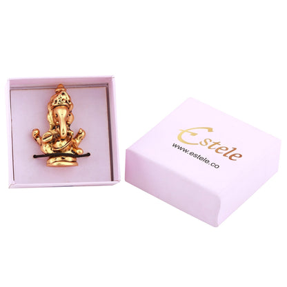 Estele Gold -Polished Spiritual Lord Ganesha Idol for Gifts & HouseWarming/Home/Office Decors