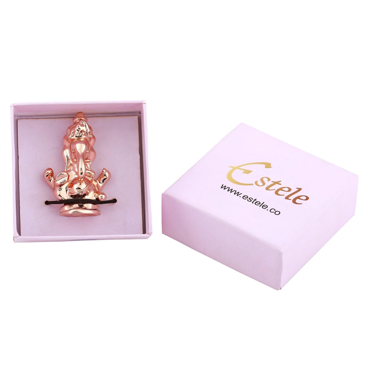 Estele Pink/Rose Gold -Polished Spiritual Lord Ganesha Idol for Gifts & HouseWarming/Home/Office Decors