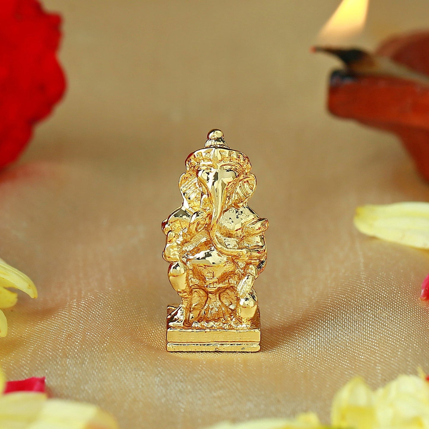 Buy Estele Gold-Polished Spiritual Lord Ganesha Idol for Gifts & HouseWarming/Home/Office Decors