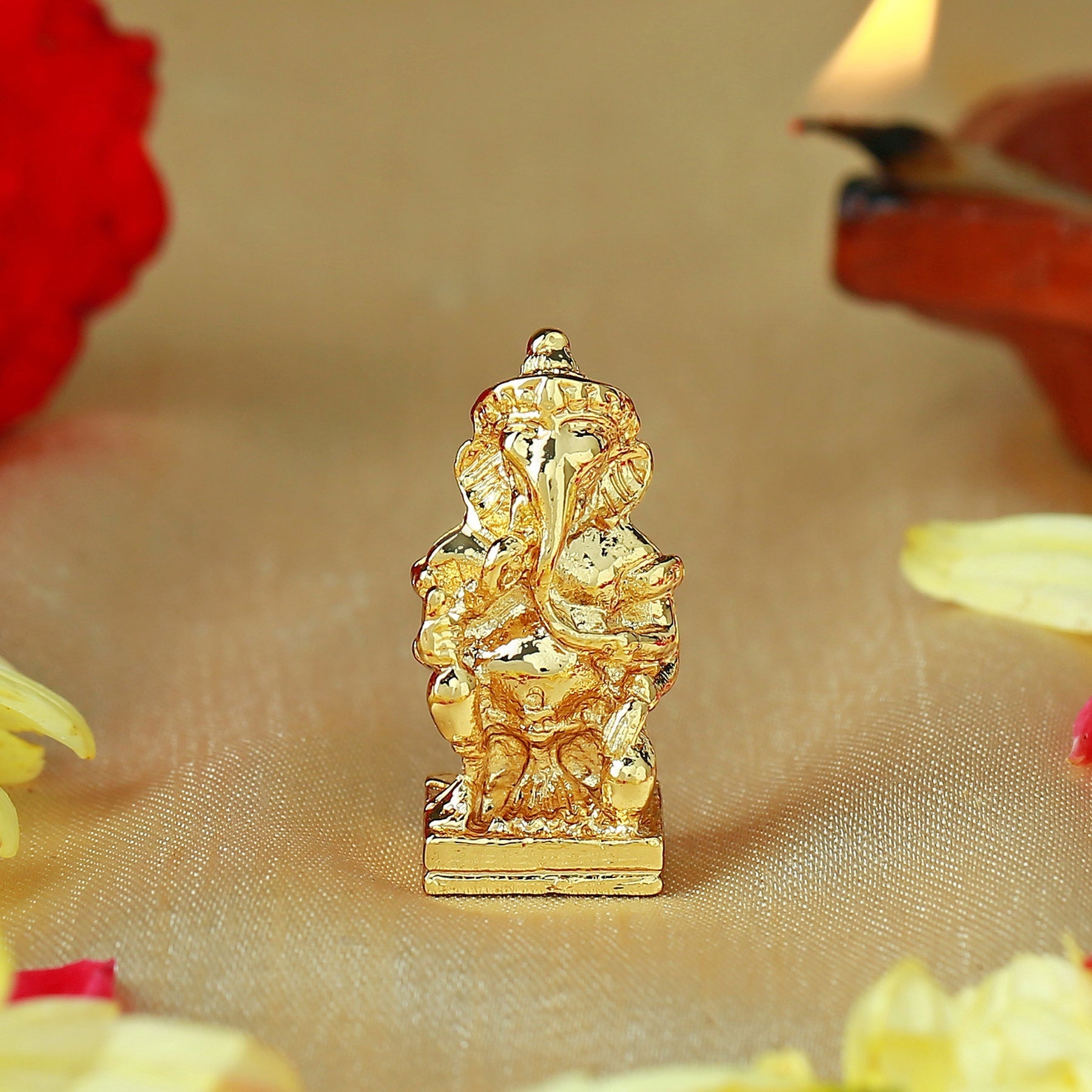 Buy Estele Gold-Polished Spiritual Lord Ganesha Idol for Gifts & HouseWarming/Home/Office Decors