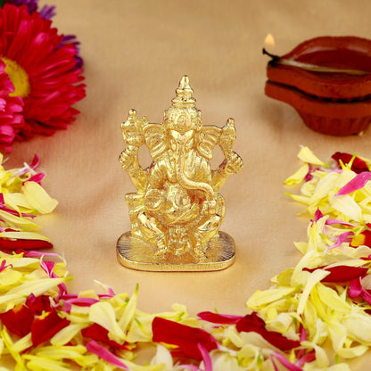 Buy Estele Gold-Polished Spiritual Lord Ganesha Idol for Gifts & HouseWarming/Home/Office Decors