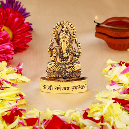 Buy Estele Gold-Polished Spiritual Lord Ganesha Idol for Gifts & HouseWarming/Home/Office Decors