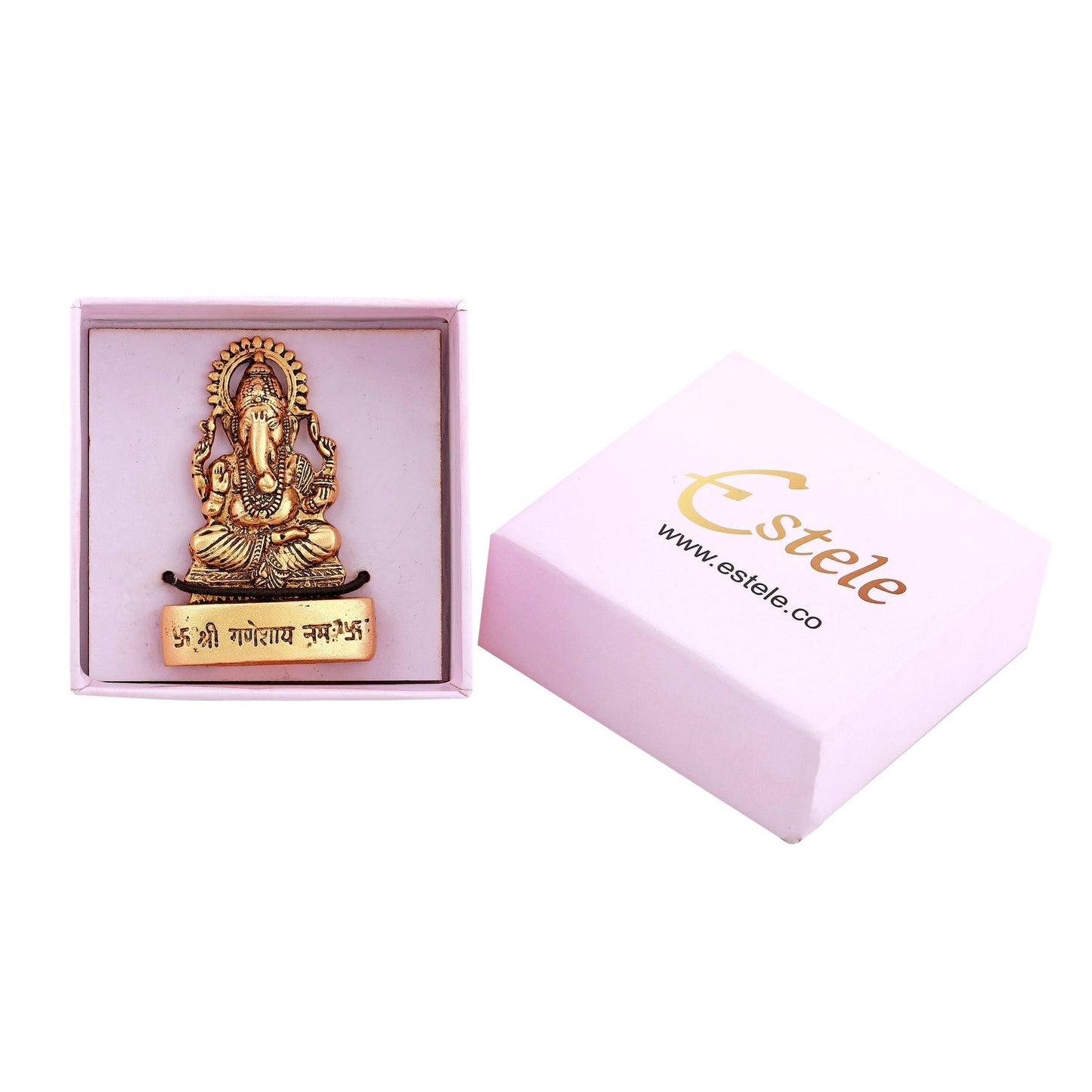 Estele Gold -Polished Spiritual Lord Ganesha Idol for Gifts & HouseWarming/Home/Office Decors