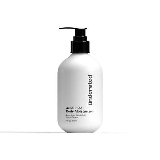 Underated Acne Free Body Moisturizer Powered With Cocoa Butter, Neem And Turmeric