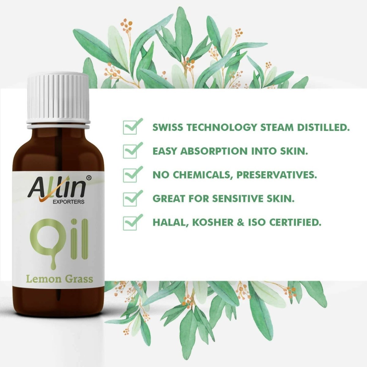 Allin Exporters Lemon Grass Essential Oil