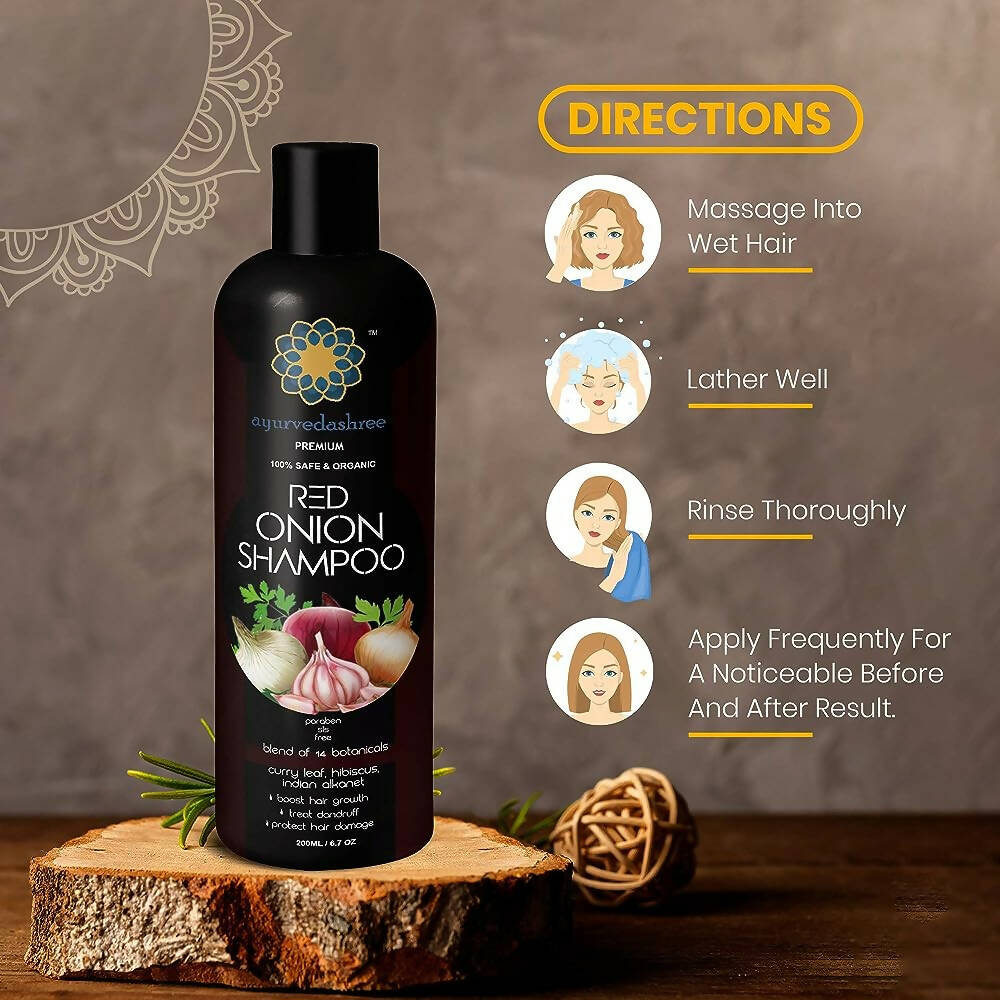 Ayurvedashree Red Onion Shampoo For Growth - DrMediCart