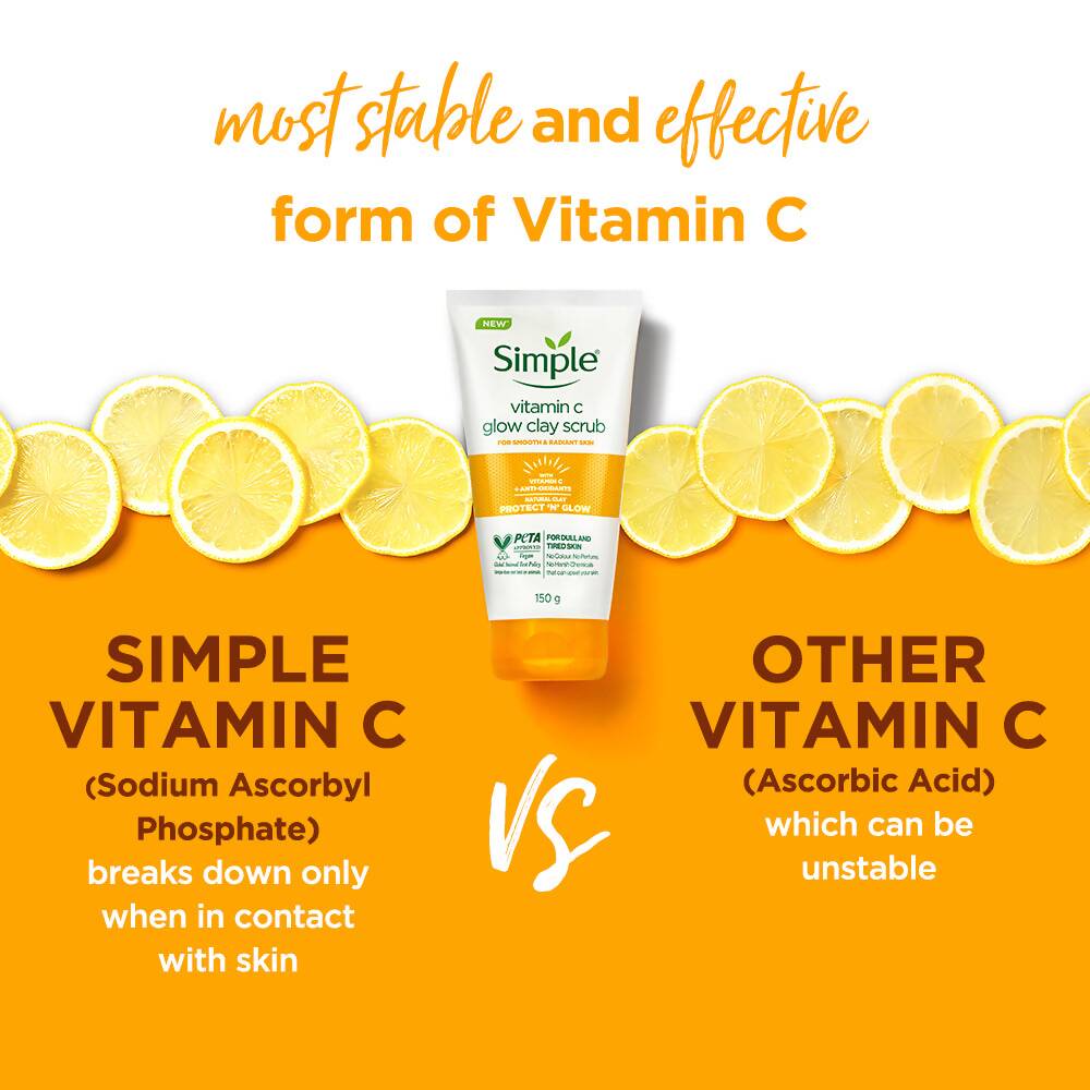 Simple Protect N Glow Vitamin C Glow Clay Scrub