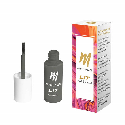 Myglamm LIT Nail Paint - Grounded - Smoky Grey Shade (7 Ml) - DrMediCart