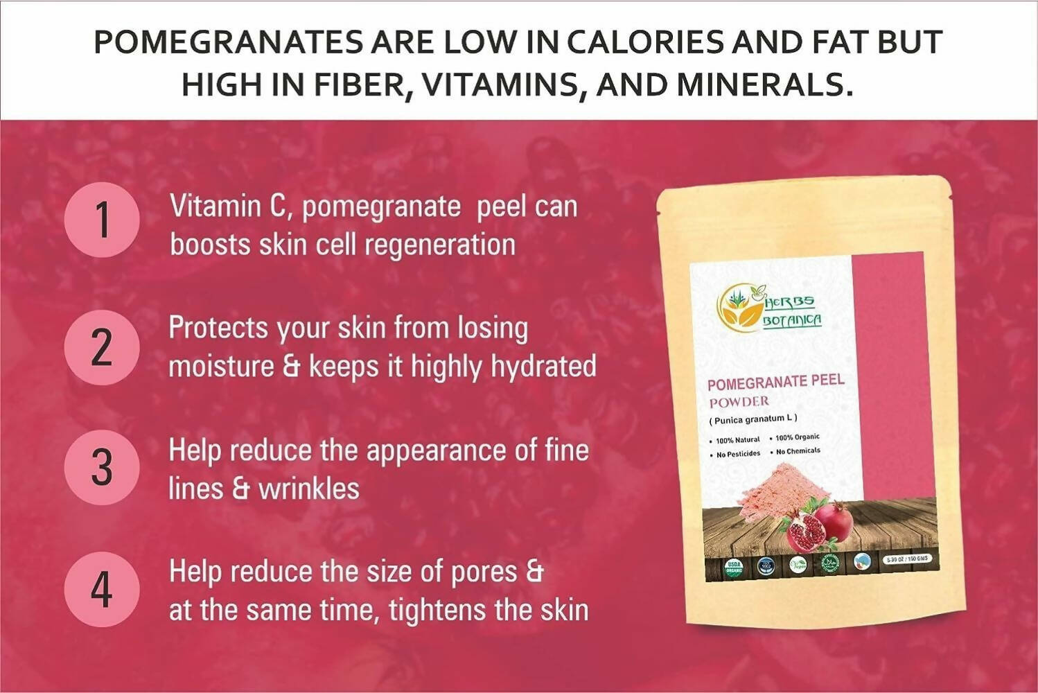 Herbs Botanica Pomegranate Peel Powder - DrMediCart