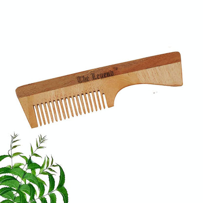 The Legend Organic Pure Neem Wood Comb With Handle