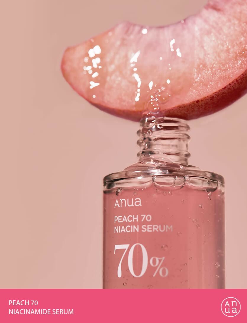 Anua Peach 70% Niacinamide Serum Brightening Hydrating Face Serum, Reducing Melanine Daily Clean Beauty - Korean Skincare
