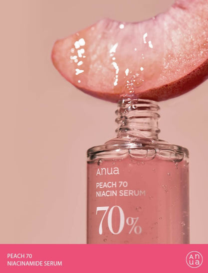 Anua Peach 70% Niacinamide Serum Brightening Hydrating Face Serum, Reducing Melanine Daily Clean Beauty - Korean Skincare