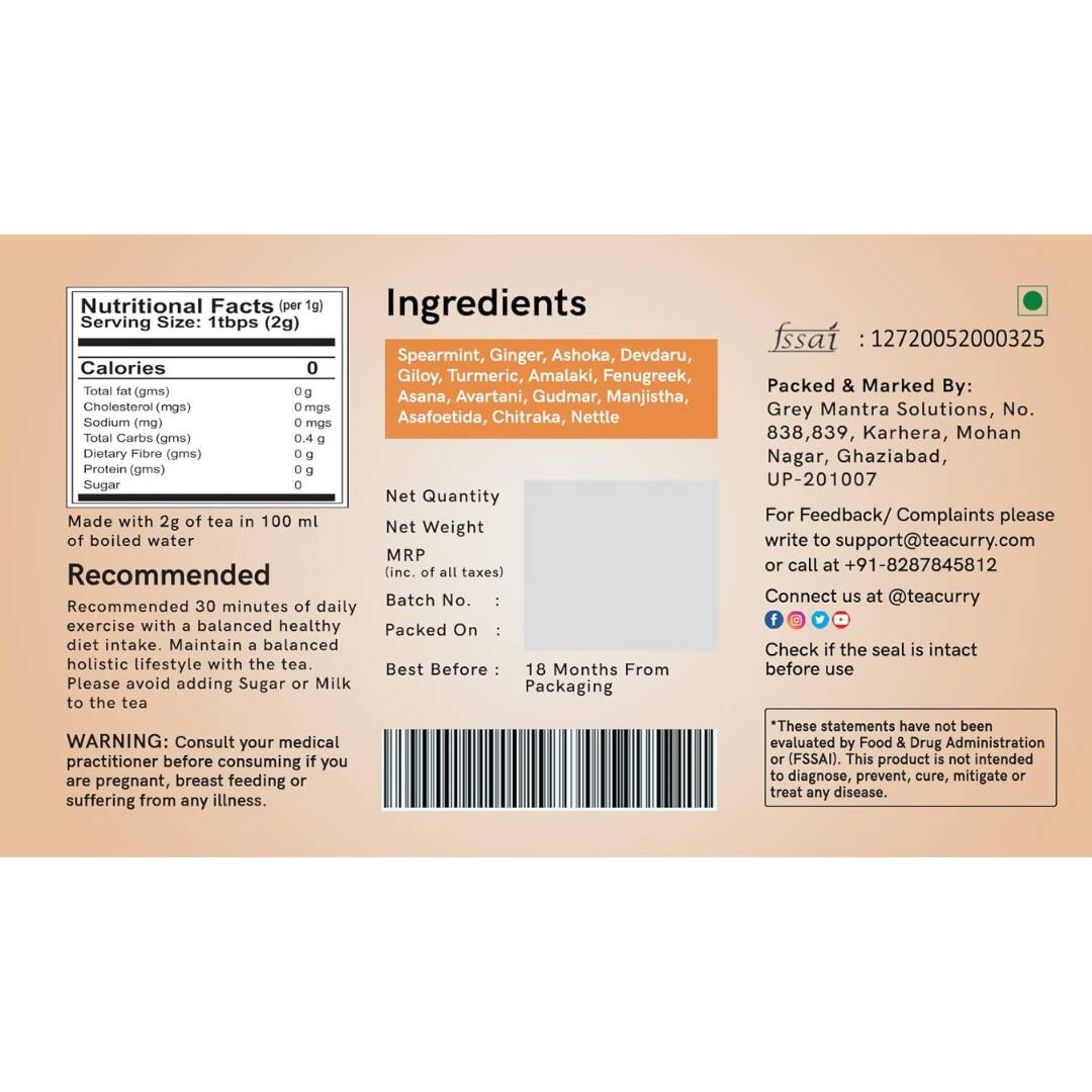 Teacurry Facial Hair Tea Bags - Drmedicart