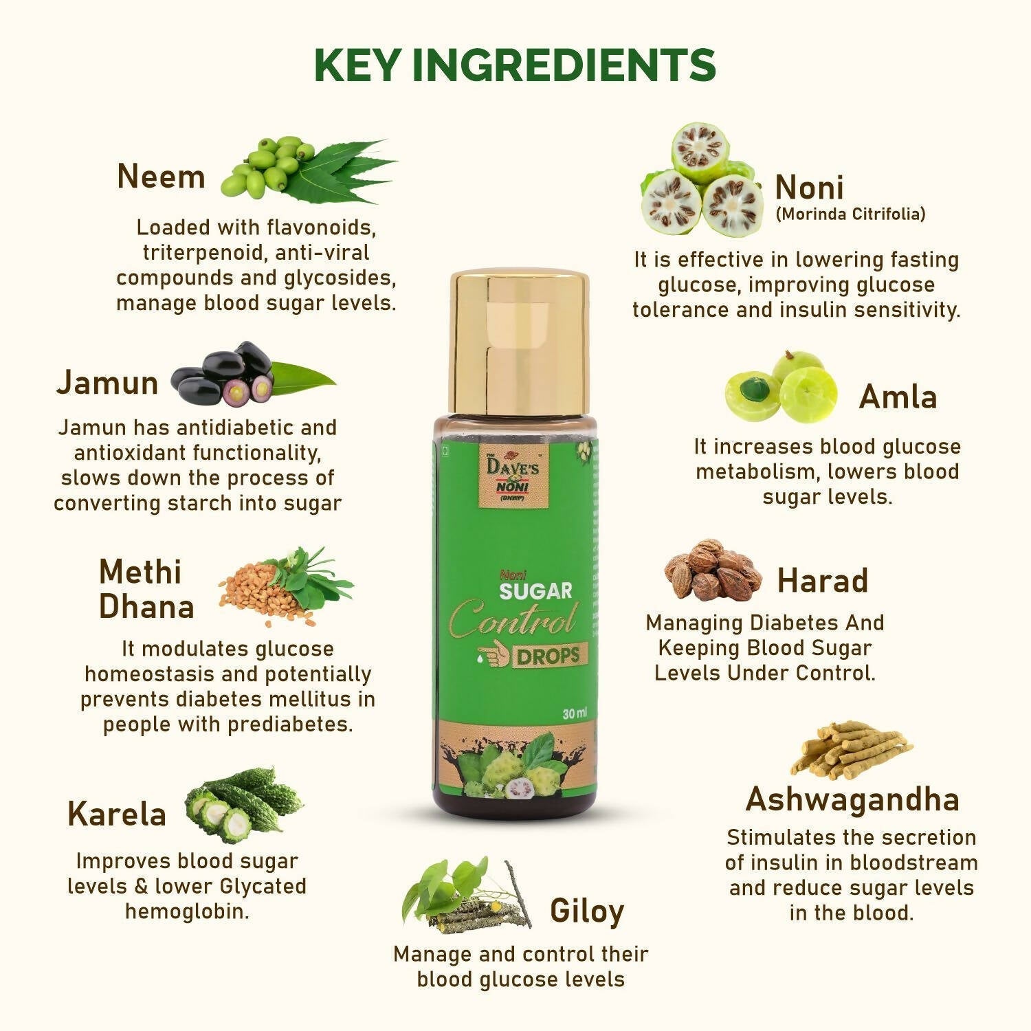 The Dave's Noni Sugar Control Drops - Drmedicart