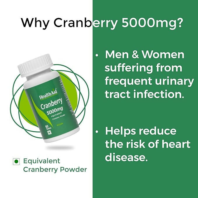 HealthAid Cranberry 5000 mg Equivalent Tablets