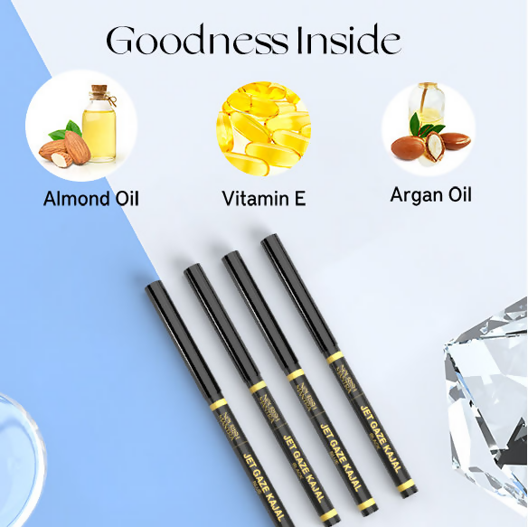 Nourish Mantra Jet Gaze Kajal Urban Rani - Black with Almond Oil & Vitamin E