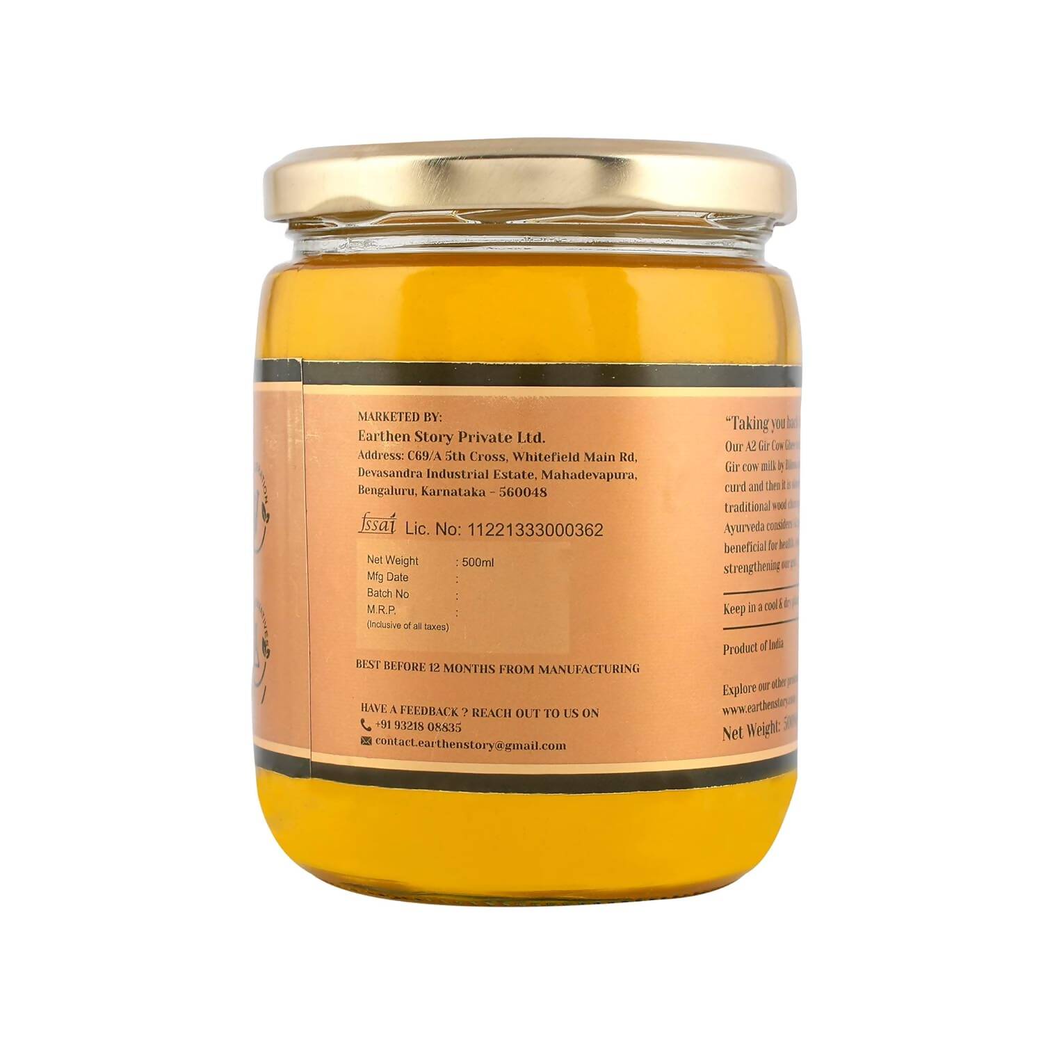 Buy Earthen Story A2 desi Gir Cow Ghee from DrMediCart, Ship from India to USA