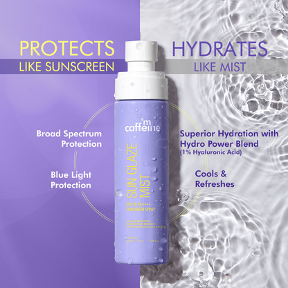 mCaffeine Sun Glaze SPF 50 PA++++ Face Sunscreen Spray