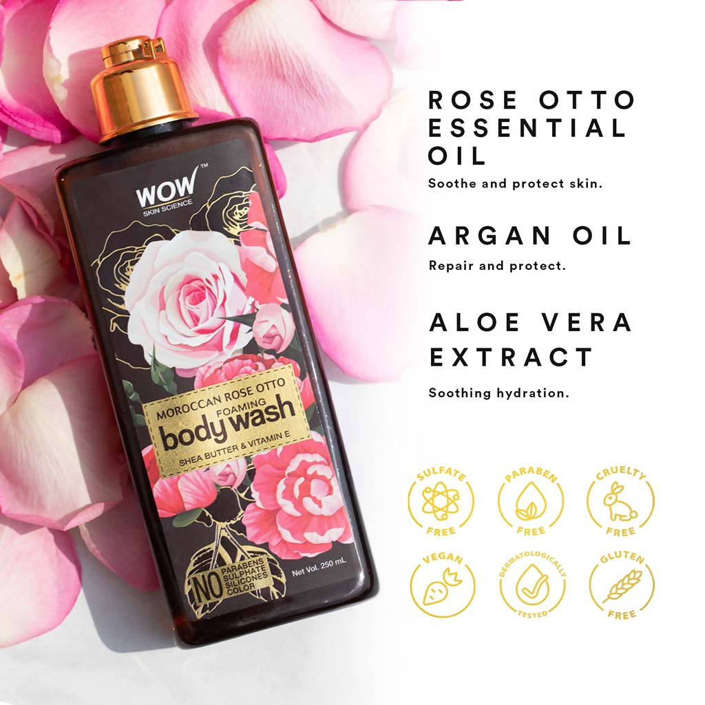 Wow Skin Science Moroccan Rose Otto Foaming Body Wash - Drmedicart